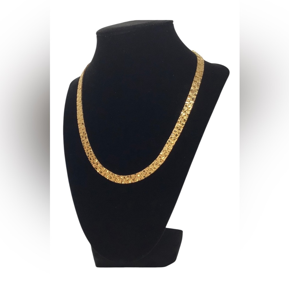 Vintage Gold Tone Textured Link Chain